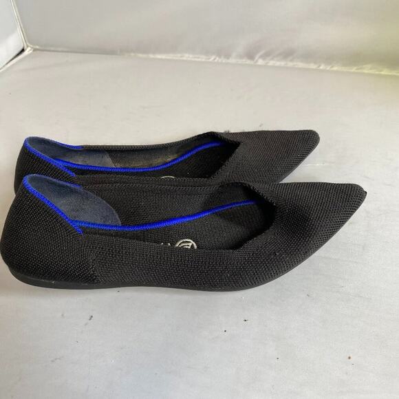 Rothy's The Point Black Recycled Knit Comfort Slip On Ballet Womens W8 - Picture 1 of 6